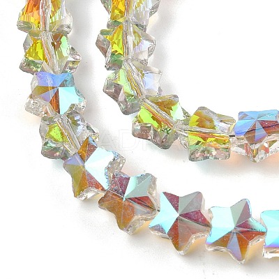 Electroplate Transparent Glass Beads Strands EGLA-U004-03A-HP02-1