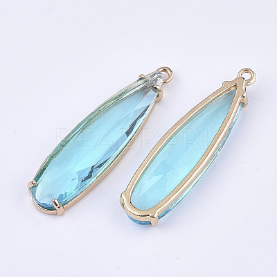 Transparent Glass Pendants GLAA-T007-15C-1