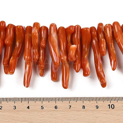 Opaque Acrylic Imitation Coral Beads Strands SACR-P033-01A-08-1