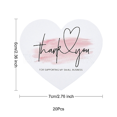 20Pcs Coated Paper Thank You Greeting Card DIY-YW0012-24B-1