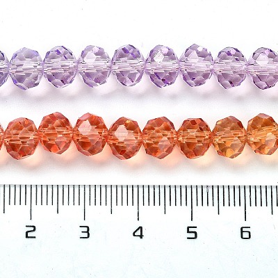 Transparent Painted Glass Beads Strands X1-DGLA-A034-T8mm-A12-1