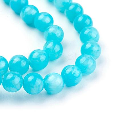 Natural Yellow Jade Beads Strands G-G598-8mm-YXS-1