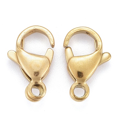 Ion Plating(IP) 304 Stainless Steel Lobster Claw Clasps X-STAS-H353-E-02G-1