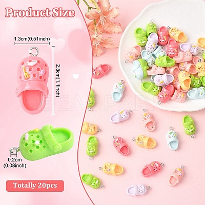20Pcs Opaque Resin Pendants RESI-YW0005-49-1