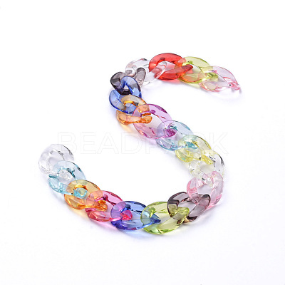 Handmade Transparent Acrylic Twisted Chains AJEW-JB00648-1