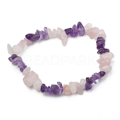 Chips Gemstone Beaded Stretch Bracelets BJEW-JB01824-04-1