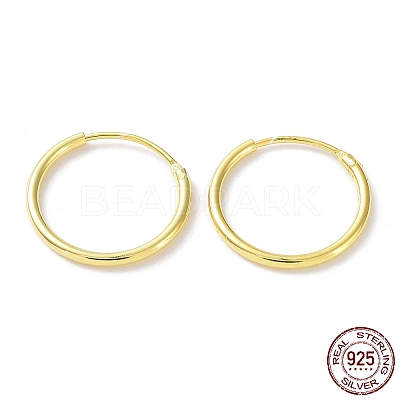 925 Sterling Silver Huggie Hoop Earrings EJEW-K258-02B-G-1