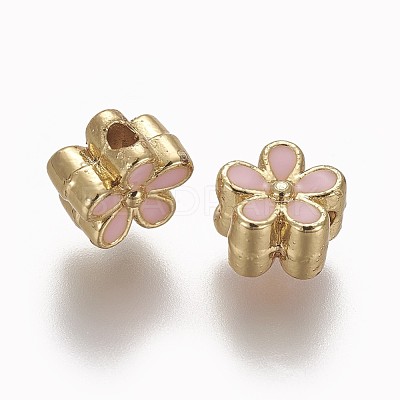 Brass Enamel Beads KK-L179-05B-1