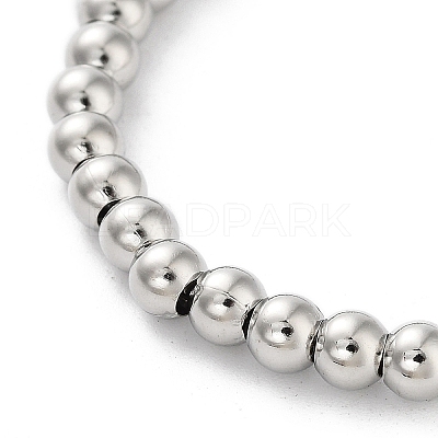 Adjustable Brass Round Beaded Slider Bracelets BJEW-D039-31A-P-1
