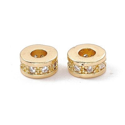 Brass Micro Pave Cubic Zirconia Beads ZIRC-F009-31-1