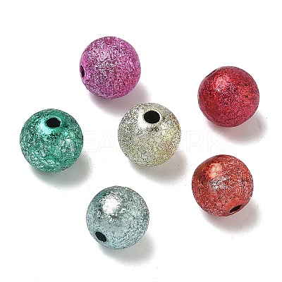 Spray Painted Acrylic Beads ACRP-Q018-8mm-M-1
