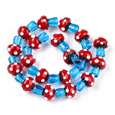 Handmade Lampwork Beads Strands X-LAMP-N024-09D-1