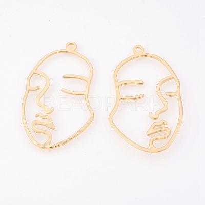 Brass Open Back Bezel Pendants X-KK-T038-58G-1