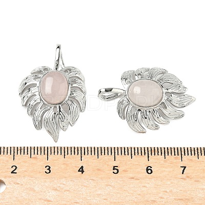Natural Rose Quartz Pendants G-L623-04P-10-1