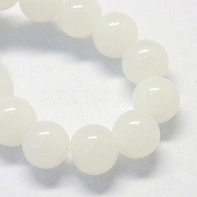 Baking Paint Imitation Jade Glass Round Bead Strands X-DGLA-Q021-10mm-01-1