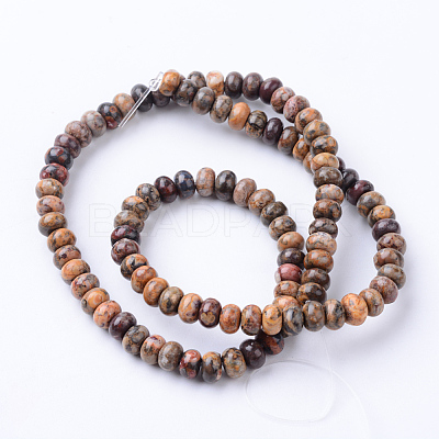 Natural Leopard Skin Jasper Bead Strands LS-G-R403-4x6-10-1