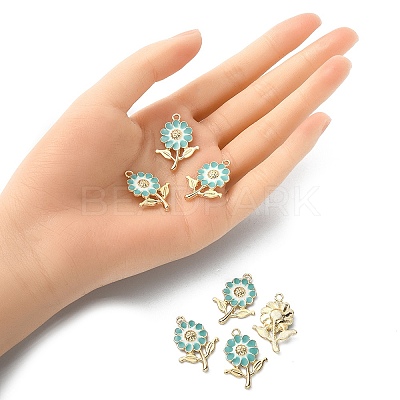 8Pcs Alloy Enamel Pendants ENAM-YW0002-31C-1