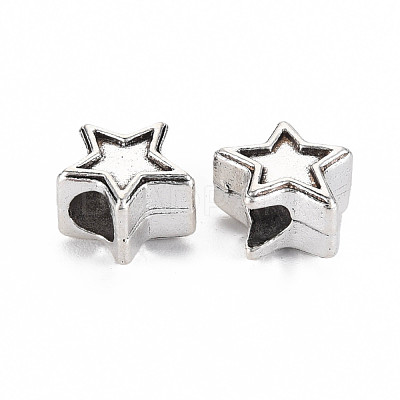 Tibetan Style Alloy European Beads Settings for Enamel TIBEB-N007-029-1