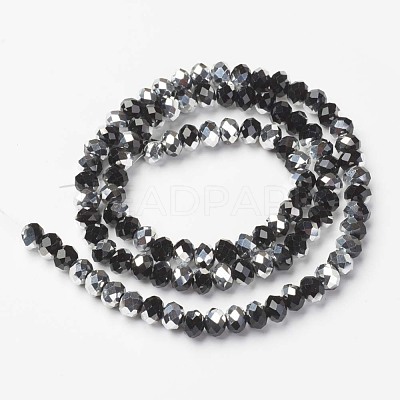 Electroplate Transparent Glass Beads Strands X-EGLA-A034-T8mm-M01-1