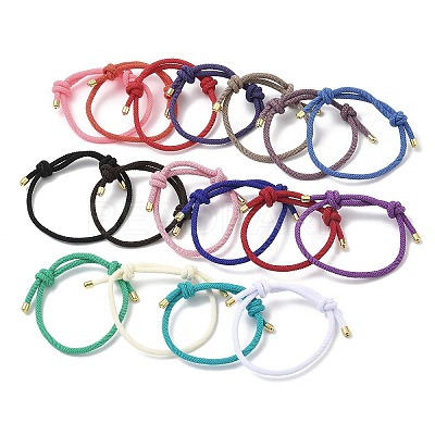 Adjustable Nylon Round Milan Cord Slider Bracelet Making FB-H001-01G-1