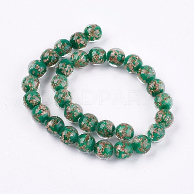 Handmade Gold Sand Lampwork Beads LAMP-K029-08I-1