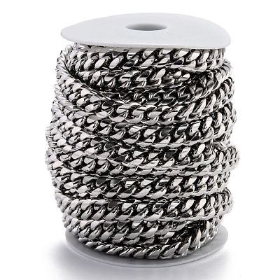 Tarnish Resistant 304 Stainless Steel Cuban Link Chain STAS-B019-02D-P-1
