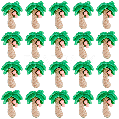 60Pcs Coconut Tree Resin Cabochons FIND-SC0024-03-1