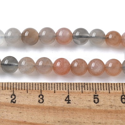 Natural Multi-Moonstone Beads Strands G-P322-43-6mm-1