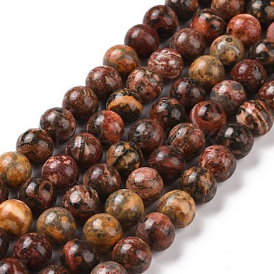 Natural Red Leopard Skin Jasper Beads Strands GSR066-1