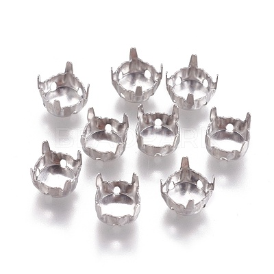 Non-Tarnish 316 Surgical Stainless Steel Sew on Prong Settings STAS-E470-01A-P-1