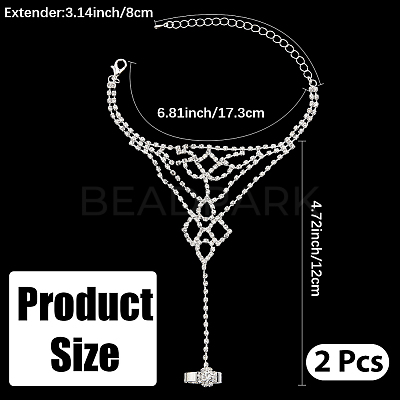2Pcs Crystal Rhinestone Tennis Ring Bracelet BJEW-CN0001-18-1