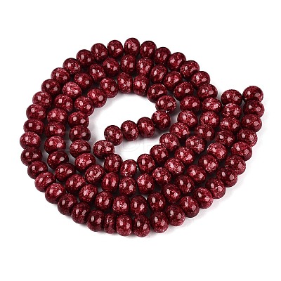 Opaque Baking Paint Glass Beads Strands GLAA-Q110-03A-10-1