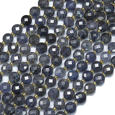 Natural Iolite Beads Strands G-K389-B29-01-1