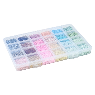 DIY Glass Seed & CCB Plastic & Imitation Pearl Beads Jewelry Making Findings Kits DIY-FS0008-15-1