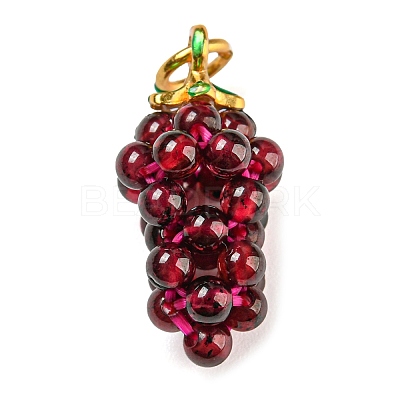 Natural Garnet Round Cluster Pendants G-D094-07G-1