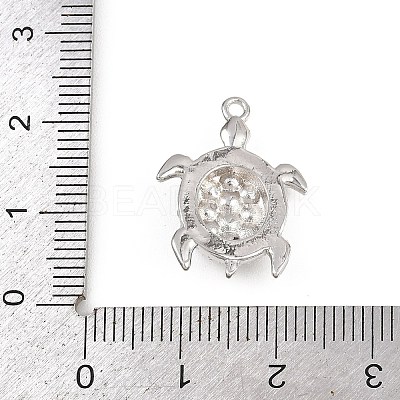 Turtle Brass ABS Imitation Pearl Pendants KK-I352-04B-P-1