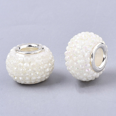 Resin Rhinestone European Beads RPDL-T002-04M-1