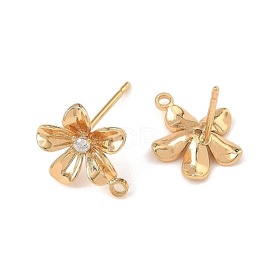 SHEGRACE Brass Micro Pave Cubic Zirconia Earring Stud Earring Findings XGRQ6M743-909G-1