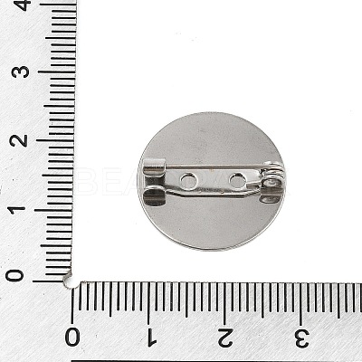 304 Stainless Steel Brooch Cabochon Settings STAS-E547-08I-P-1