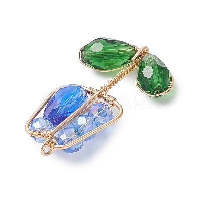 Electroplate Glass Pendants PALLOY-TA00357-02-1