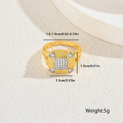 Brass Micro Pave Cubic Zirconia Finger Rings for Women GF8106-2-1