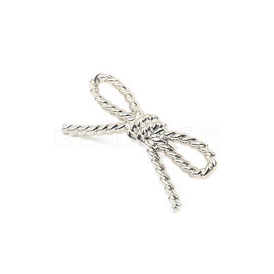 Twist Bowknot Zinc Alloy Ornament Clasps PURS-PW0007-13P-1