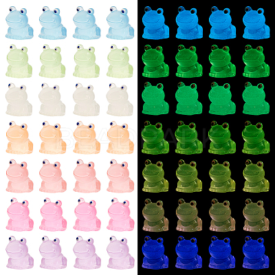 56Pcs 7 Colors Luminous Resin Display Decoration DJEW-OC0001-40-1