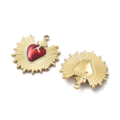 304 Stainless Steel Enamel Pendants STAS-Z121-38G-02-1
