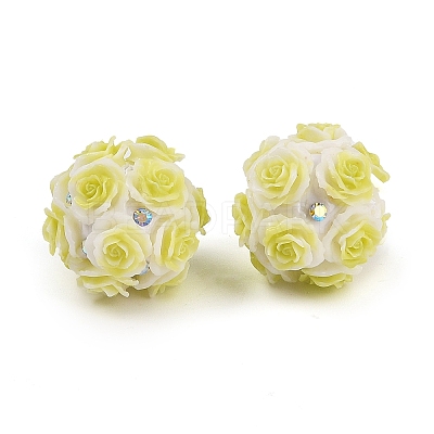 Acrylic Handmade Luminous Polymer Clay Rhinestone Beads CLAY-H003-07-1