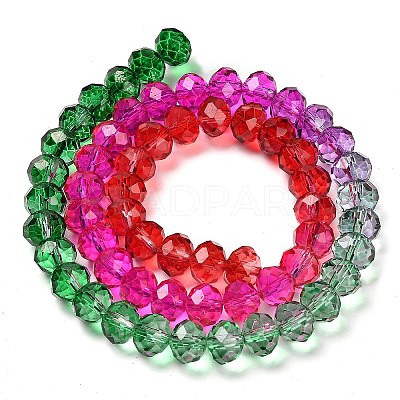 Transparent Painted Glass Beads Strands LS-DGLA-A034-T6mm-A24-1