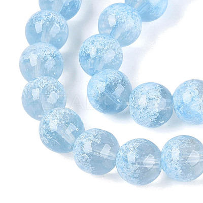 Transparent Half Spray Painted Glass Beads Strands GLAA-Q110-02A-03-1