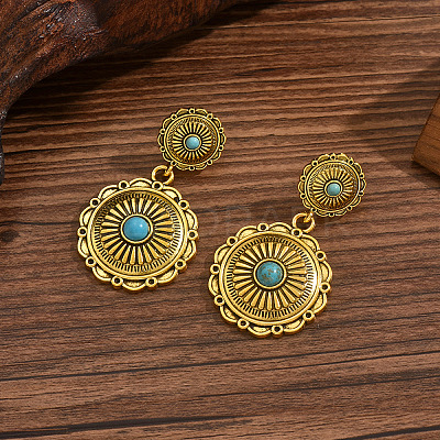 Zinc Alloy & Acrylic Stud Dangle Earrings WG70D1A-01-1