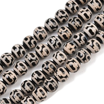 Tibetan Style dZi Beads Strands G-G328-A01-8mm-1