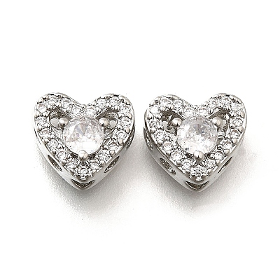 Brass Micro Pave Clear Cubic Zirconia and Glass Multi-Strand Links KK-M318-23P-1